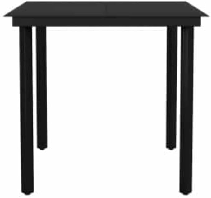 vidaXL 3 Piece Patio Dining Set with Cushions Black Poly Rattan Glass, garden dining set, garden dining furniture, garden dining table and chairs