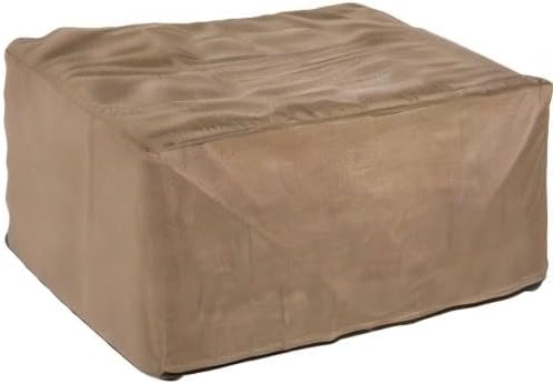 DUCKCOVERS Essential Water-Resistant 32 Inch Square Patio Ottoman/Side Table Cover, Outdoor Ottoman Cover