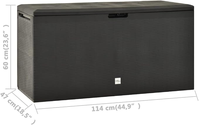 Storage Box Anthracite Polypropylene Patio Box Deck Chest for Garden Patio 44.9 x 18.5 x 23.6 in