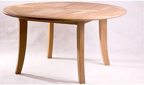 New 5 Pc Luxurious Grade-A Teak Dining Set - 48" Round Table and 4 Stacking Arbor Arm Chairs #WHDSAB3