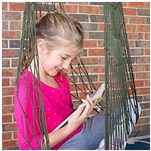 KNC Outdoor Travel Camping Sport Hammock, Army Green Net Mesh Nylon Sleeping Bed Swing with Hooks for Garden Beach Camping Hunting Hiking Traveling (Green)
