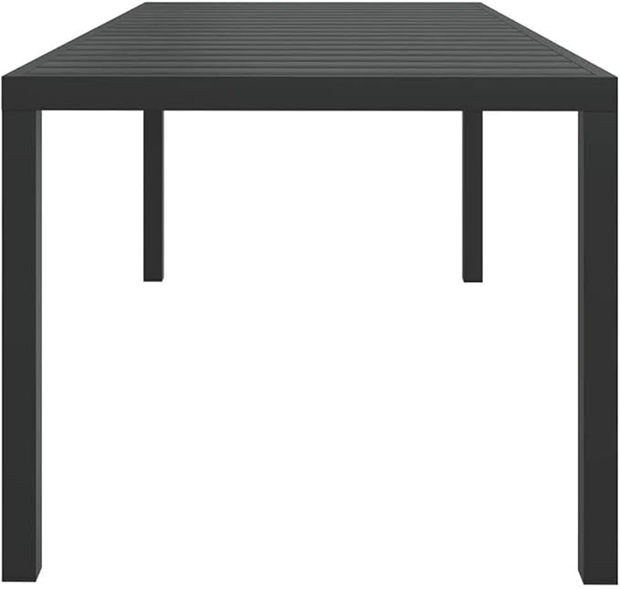 Afuera Living 7-Piece PE Rattan & Steel Patio Dining Set, Gray/Black/Dark Gray, Weather-Resistant, Sturdy Outdoor Furniture for Garden, Terrace or Balcony, Comfortable Seating for 6 People