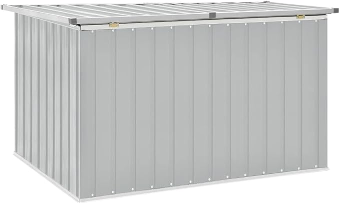 Outdoor Garden Storage Box Large Metal Deck Bin Heavy Duty Galvanized Steel Container for Patio Backyard Cushions Tools Organization 58.7 x 39 x 36.6 Inches