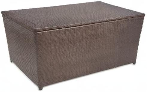 Patio Storage Box,Outdoor Toy Box,Patio Storage Box,With Gas Lift Mechanism,for Indoor or Outdoor Cushion Storage, Garden Tools Box Container Brown 47.2"x19.7"x23.6" Poly Rattan