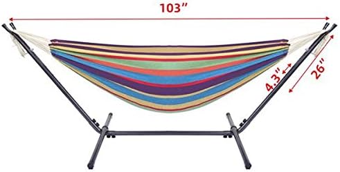 Hammock Set (Hammock Frame Small Color Bar) Natural Rope (Color bar)