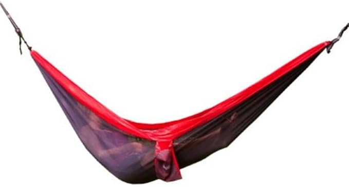 Double Nylon Hammock Red & Gray
