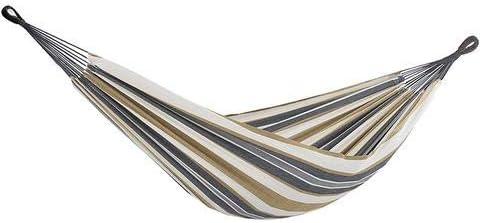 Ezone Double Hammock Two Person Cotton Outdoor Adjustable Hammock Bed with Carrying Bag for Patio Yard Garden (Desert Tan)