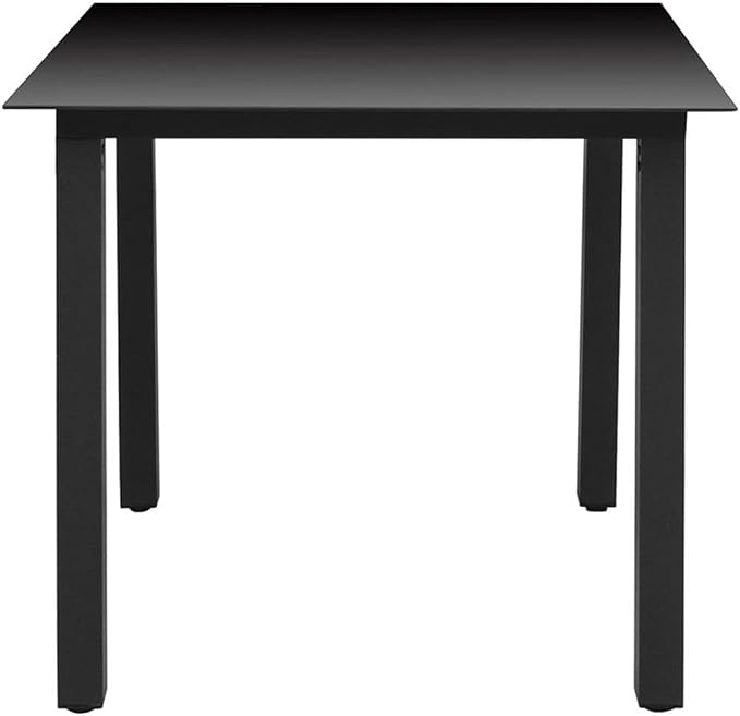 Afuera Living 3-Piece PE Rattan/Aluminum Patio Dining Set, Black and Brown Finish, Square Table and 2 Chairs, Weather-Resistant, Modern Outdoor Furniture for Balcony, Garden, Terrace, Seats 2
