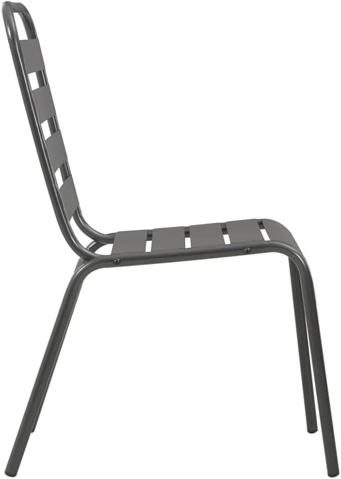 vidaXL Patio Dining Set 7 Piece, Outdoor Dining Set for Garden, Table and Chair for Balcony Dinner, Dining Table, Industrial Style, Steel Dark Gray