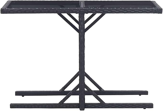 3 pcs Set Patio Dining Set & Balcony Furniture Black Poly Rattan Outdoor Patio Furniture Set Patio Conversation Set for Backyard Front Porch Lawn 43.3 x 20.9 x 28.3 in
