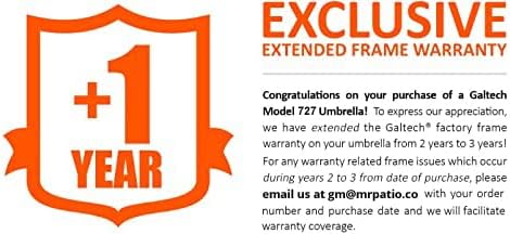 Galtech Deluxe Auto Tilt Market Umbrella, 7.5ft - Outdoor Patio, Deck, Pool, Backyard Stand Alone Umbrella - Octagon, Heavy Duty w/Bronze Frame & Sunbrella Fabric (Pacific Blue)