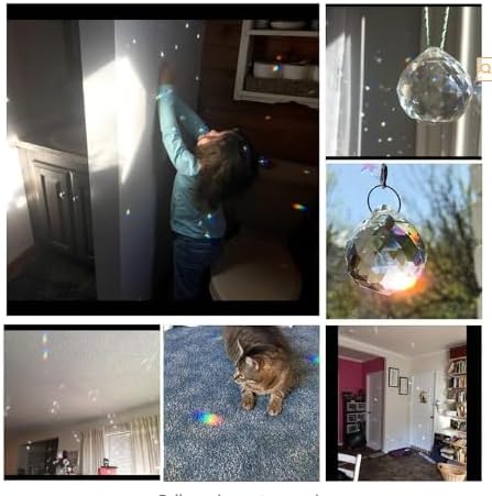 JIHUI Clear Glass Crystal Ball Prism Pendant Suncatcher 40 mm