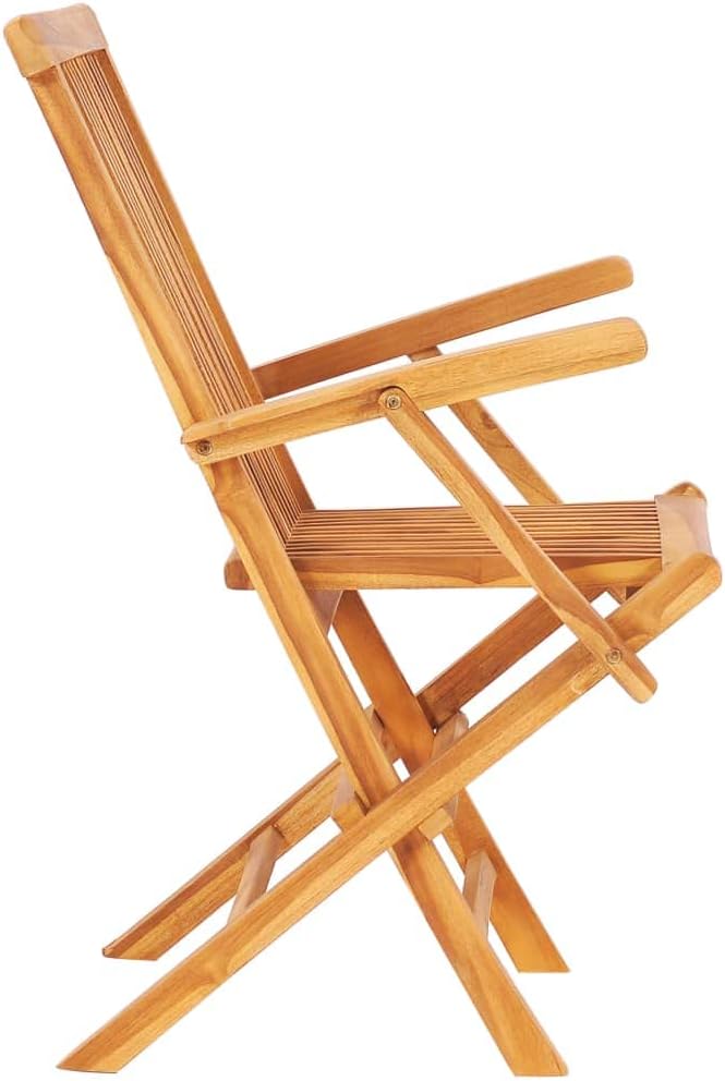 7 Piece Folding Patio Dining Set Solid Teak Wood Table and Chairs for Garden Terrace