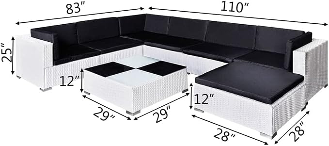 8 Piece Patio Lounge Set with Cushions,Outdoor Couch,Patio Bar Set,Modern Outdoor Furniture,Dining Bench with Back,Bistro Set,for Patio Deck Garden,Backyard & Lawn,Poly Rattan White