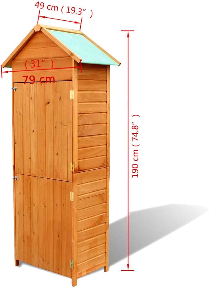 Patio Storage Cabinet,Deck Storage Box,Desk Storage,Large Toy Box,Waterproof Roof,for Patio Furniture, Outdoor Cushions, Garden Tools, Pool Toys, Brown 31.1"x19.3"x74.8"