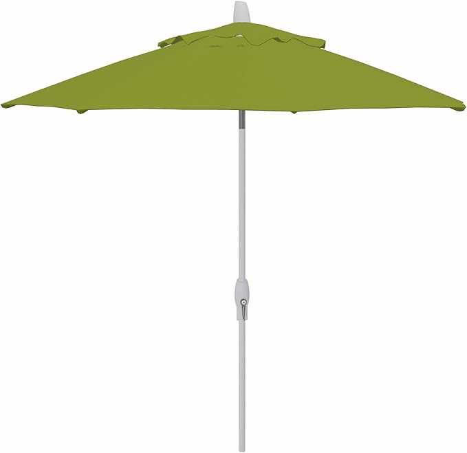 Treasure Garden 9ft Patio Umbrella – Outdoor Furniture Market Umbrella – Deluxe Auto-Tilt – White Aluminum Frame (O’bravia, Kiwi)
