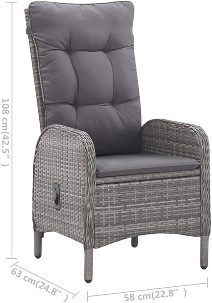 Afuera Living Contemporary 5-Piece Patio Dining Set, Weather-Resistant PE Rattan with Cushions, Gray Finish, Powder-Coated Frame, 31.5 x 31.5 x 29.5 in Table, Garden or Terrace Outdoor Dining
