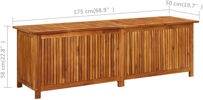 Gardening Supplies patio storage box Deck boxes Patio Storage Box 68.9"x19.7"x22.8" Solid Acacia Wood