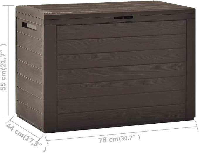 Deck Box Large Outdoor Storage for Patio Furniture, PP Garden Tools, Pool Supplies,Outdoor Backyard Patio Storage Deck Box Container, Brown 30.7"x17.3"x21.7"