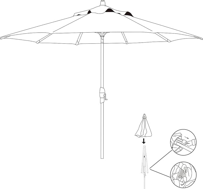 Sunbrella Fabric Umbrella Replacement Canopy Only for 9 feet 8 Ribs Outdoor Patio Umbrella UPF 50+