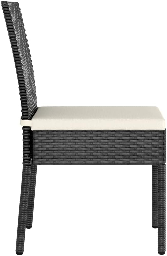 9 Piece Poly Rattan Patio Dining Set Black | Steel Frame, Weather Resistant, Removable Seat Cushions, Lightweight for Outdoor Use
