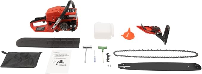 Gas Powered Chainsaw, 2-Cycle Petrol Handheld Cordless Chain Saw Portable Garden Trimming Tools for Outdoor Courtyard Household Forest Tree Wood Cutting (20" 52CC 2.2KW)