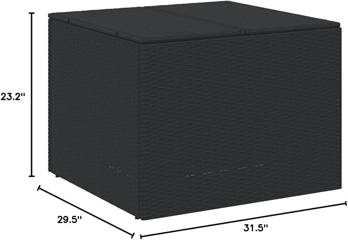 Garden Storage Box, Deck Box Outdoor Storage Box Outdoor Storage Bench Delivery Boxes For Outside Outdoor Furniture Suitable For Patios Backyard Pool Gardens Black 76.9 Gal Poly Rattan