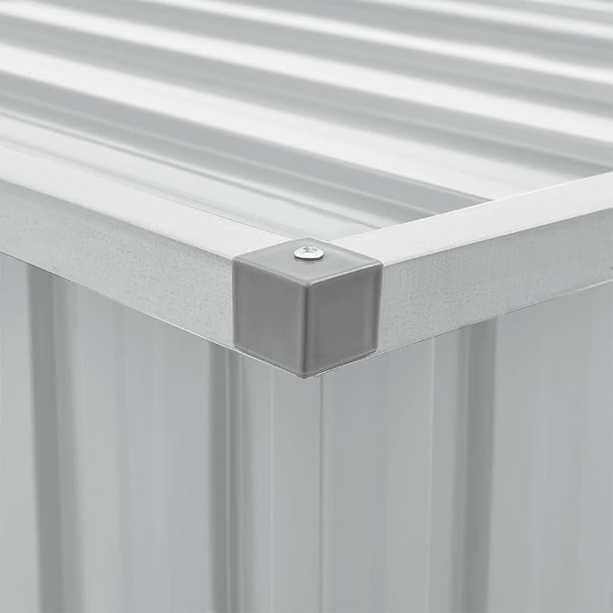 Large Outdoor Garden Storage Box, 58.7" x 39" x 36.6" Metal Deck Box for Patio and Backyard, Rectangular Powder-Coated Steel Storage Bin for Cushions and Tools, Grey