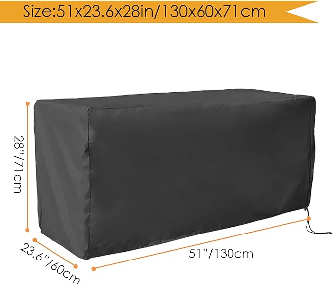 Deck Box Cover Waterproof Heavy Duty Patio Ottoman Cover All Weather Protection Outdoor Large Deck Cover Rectangular for Keter Suncast Lifetime