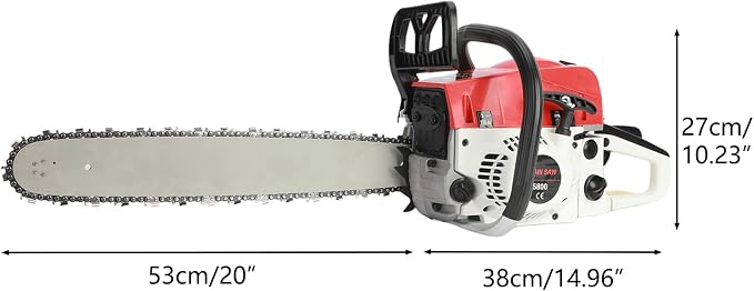 Gas Powered Chainsaws, 20" 3.2HP 58CC,2-Cycle Gasoline Powered Chain Saw, Multifunction Rust Resistant Wood Chainsaw Wood Cutting Shipping from USA Fast Arrival Red