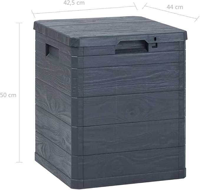 Garden Storage Box Indoor/Outdoor Storage Container and Gardening Tools - Store Items on Patio, Garage, Yard.23.8 gal Anthracite