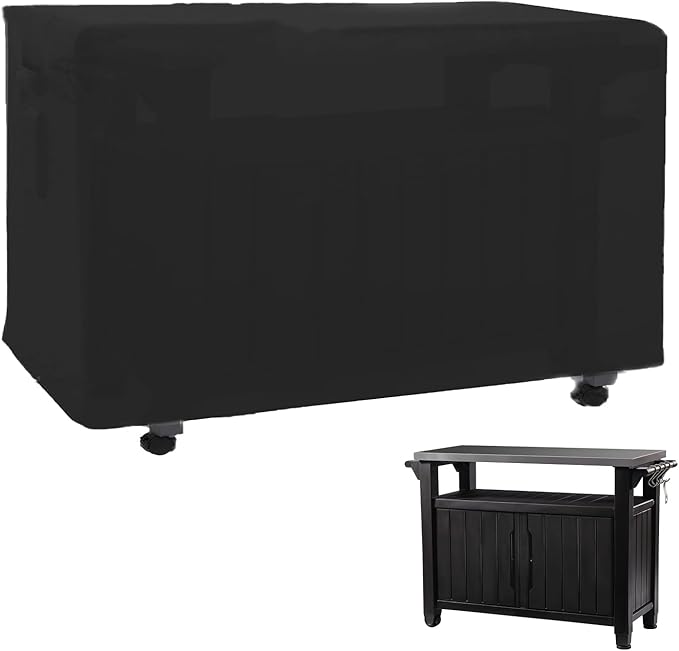 Outdoor Prep Table Cover 48''L x 24''W x 35''H,Heavy Duty Waterproof 600D Furniture Cover for Stainless Steel Food Table,Cart Prep Table,Coffee Table,BBQ Grill Table,Dining Table Office Desk
