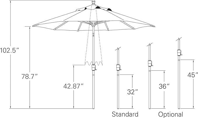 Treasure Garden 9-Foot (Model 920) Push Button-Tilt Market Umbrella replacement frame with Bronze Finish