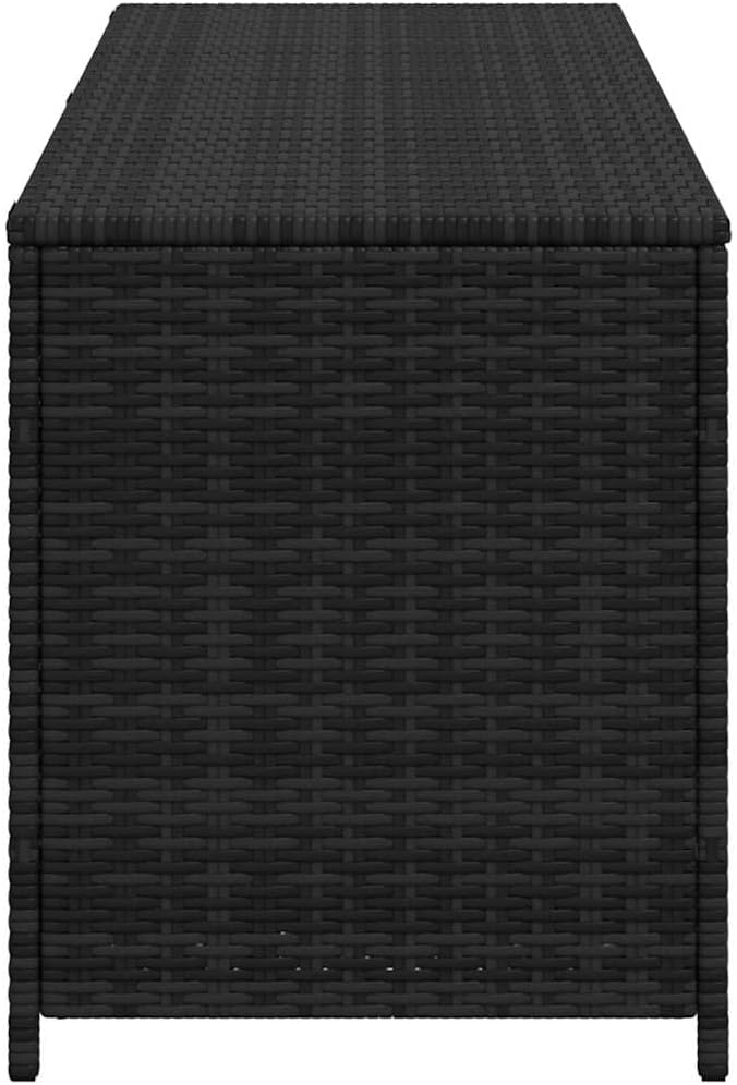 Patio Storage Box Black 59"x19.7"x23.6" Poly Rattan Outdoor Furniture