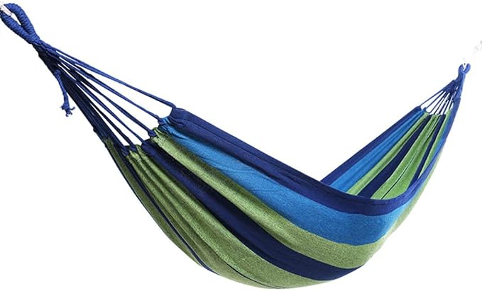 Milisten Double Canvas Swing Hammock for Two Adults Outdoor Travel Hanging Hammock with Thickened Widened Fabric for Garden Patio and Backyard