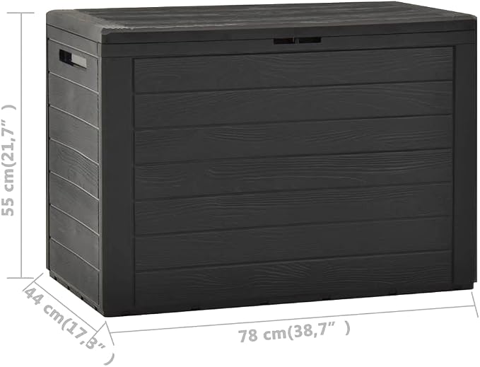 Deck Boxes Outdoor Waterproof, Large Patio Resin Storage Box Bench Indoor/Outdoor Container for Patio Cushions,Garden Storage Box Anthracite 38.7"x17.3"x21.7"