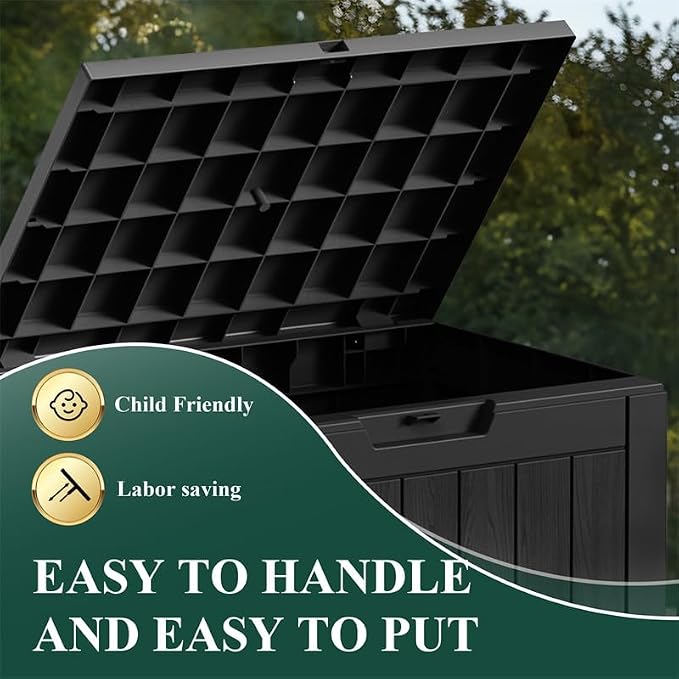PatioZen 30 Gallon Resin Deck Box Outdoor Storage Box with Lockable Lid, Waterproof for Patio Cushions, Gardening Tools & Exercise Equipment