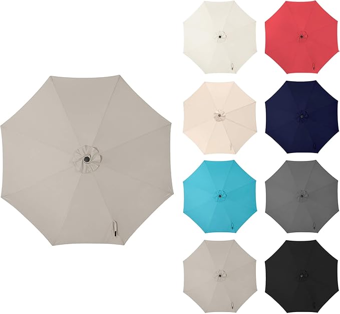 11FT Outdoor Patio Umbrella - Table Umbrella Waterproof UV Protection, Sombrillas de Patio with Push Button Tilt, Sun Umbrella for Pool, Porch, Garden, Deck, Backyard (Taupe)