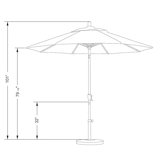 California Umbrella 9' Round Aluminum Patio Umbrella, Crank Lift, Push Button Tilt, Bronze Pole, 4-Year Non-Fading Fabric, Red