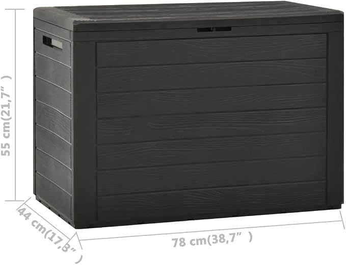 Outdoor storage cabinet with lid deck box Patio cabinet Outdoor cushion, cushion storage Outdoor toy storage cabinet Garden storage box Patio Storage Box Anthracite 38.7"x17.3"x21.7"