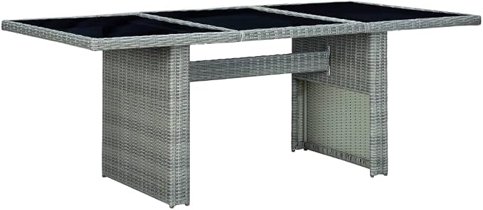 7 Piece Patio Dining Set with Cushions Poly Rattan,Outdoor Dining Set,Garden Dining Set,Terrace Tables and Chairs,Lounge Seat,Garden Furniture,for Homes,Offices,Living Room,Cafes,Light Gray