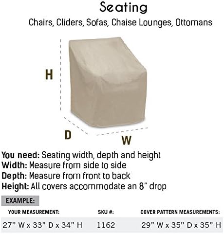 Protective Covers Weatherproof Chair Cover, 35 Inch x 29 Inch,Grey
