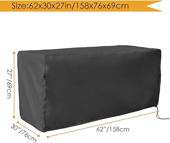 Deck Box Cover Waterproof Heavy Duty Patio Ottoman Cover All Weather Protection Outdoor Large Deck Cover Rectangular for Keter Suncast Lifetime