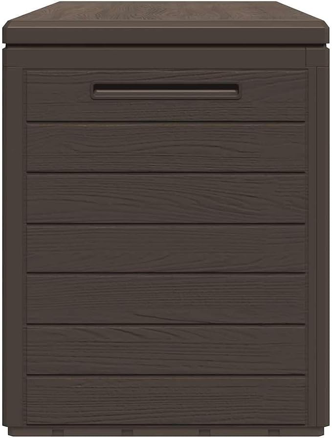 Outdoor Storage Box 76 Gallon Weather Resistant Deck Container for Garden Patio Decking Brown 45.7x17.3x21.7 Inches