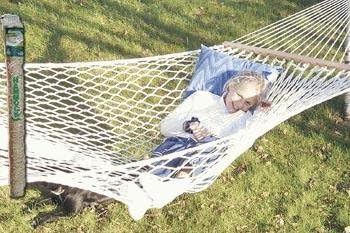 Deluxe Cotton Hammock with Spread Bars (4x7) 350lb Limit