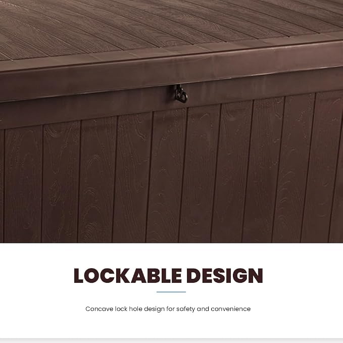 Large Outdoor Storage Box Lockable Outside Storage Box Container Waterproof for Furniture Outdoor Cushions Garden Pool Tools