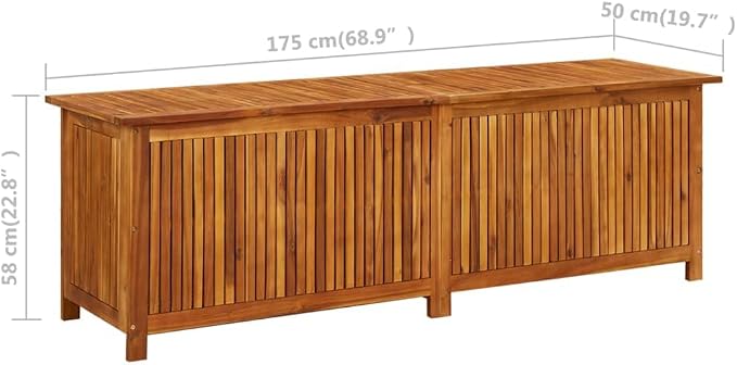 【Fast Shipping】 Outdoor Deck Box Storage, Pool Toys, Gardening Tools, Furniture Patio Storage Box 68.8"x19.6"x22.8" Solid Acacia Wood