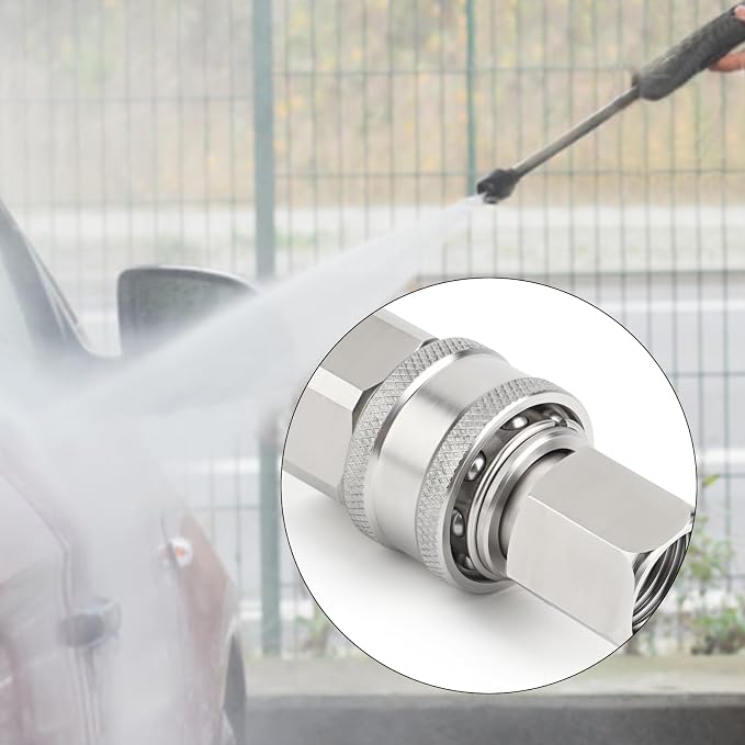 TAISHER 2PCS 304 Stainless Steel 3/8" Female NPT High Pressure Washer Quick Connect Coupler for Pressure Washing Gun Hose Accessories
