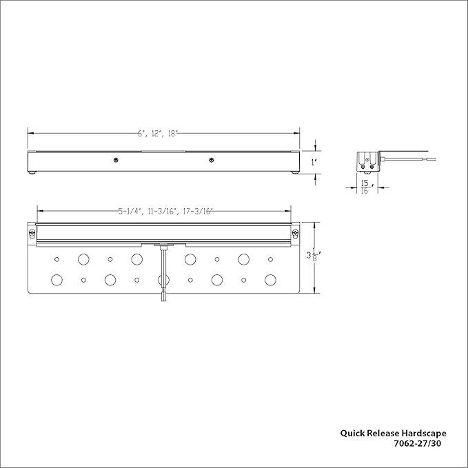 WAC Landscape Lighting, Hardscape 18in LED 12V Strip Light with Quick Release and 2-CCT 2700K-3000K in Sand