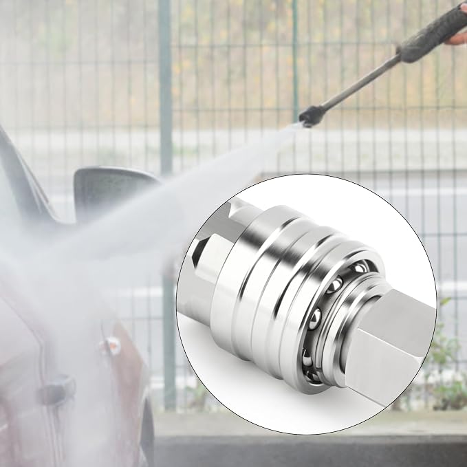 TAISHER 2PCS 304 Stainless Steel 1/4" Female NPT High Pressure Washer Quick Connect Coupler for Pressure Washing Gun Hose Accessories